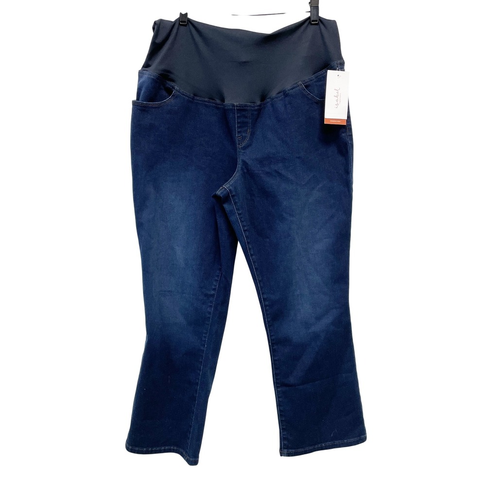 Isabel by Ingrid & Isabel Maternity Dark Crossover Panel Bootcut Jean Size 14